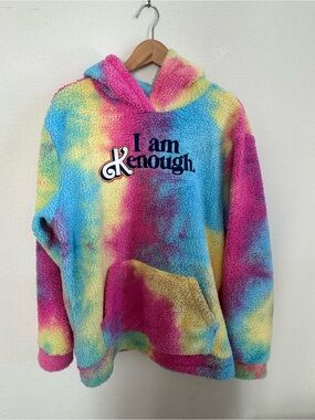 Barbie Official Multicolor Rainbow Tie-Dye Sherpa Hoodie